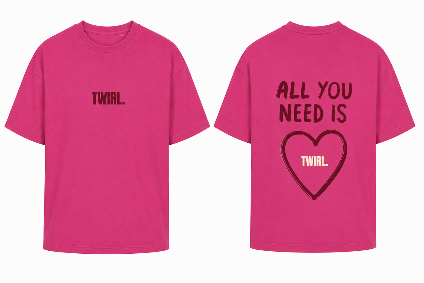 T-shirt Oversize TWIRL. LOVE — Pink