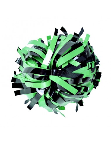 Pompon Cheerleading 6" – Néon – Vert / Métallique Noir