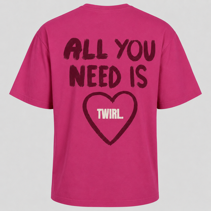 T-shirt Oversize TWIRL. LOVE — Pink