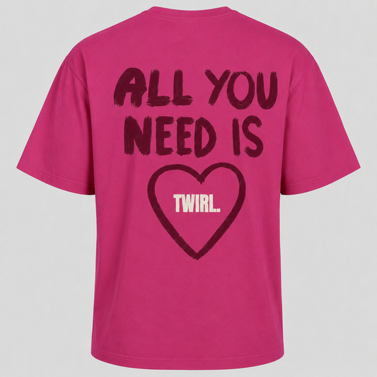 T-shirt Oversize TWIRL. LOVE — Pink
