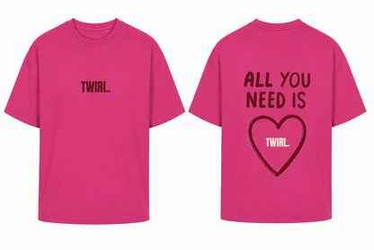 T-shirt Oversize TWIRL. LOVE — Pink