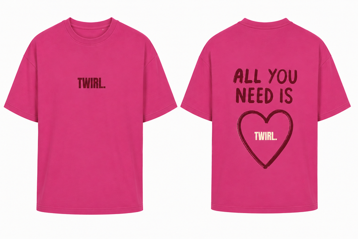 T-shirt Oversize TWIRL. LOVE — Pink