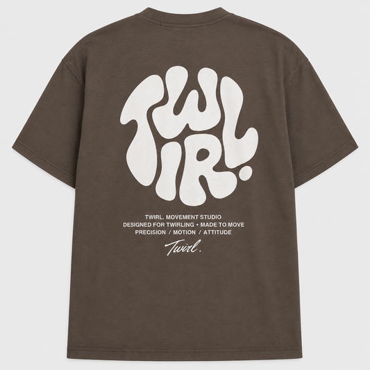 T-SHIRT OVERSIZE TWIRL. MOTION — Brown