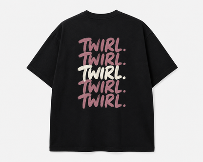 T-SHIRT OVERSIZE TWIRL. REPEAT — Black
