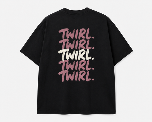 T-SHIRT OVERSIZE TWIRL. REPEAT — Black