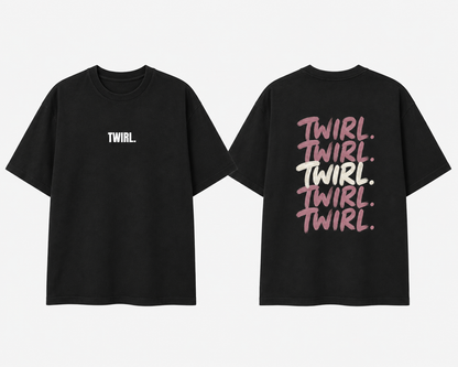 T-SHIRT OVERSIZE TWIRL. REPEAT — Black