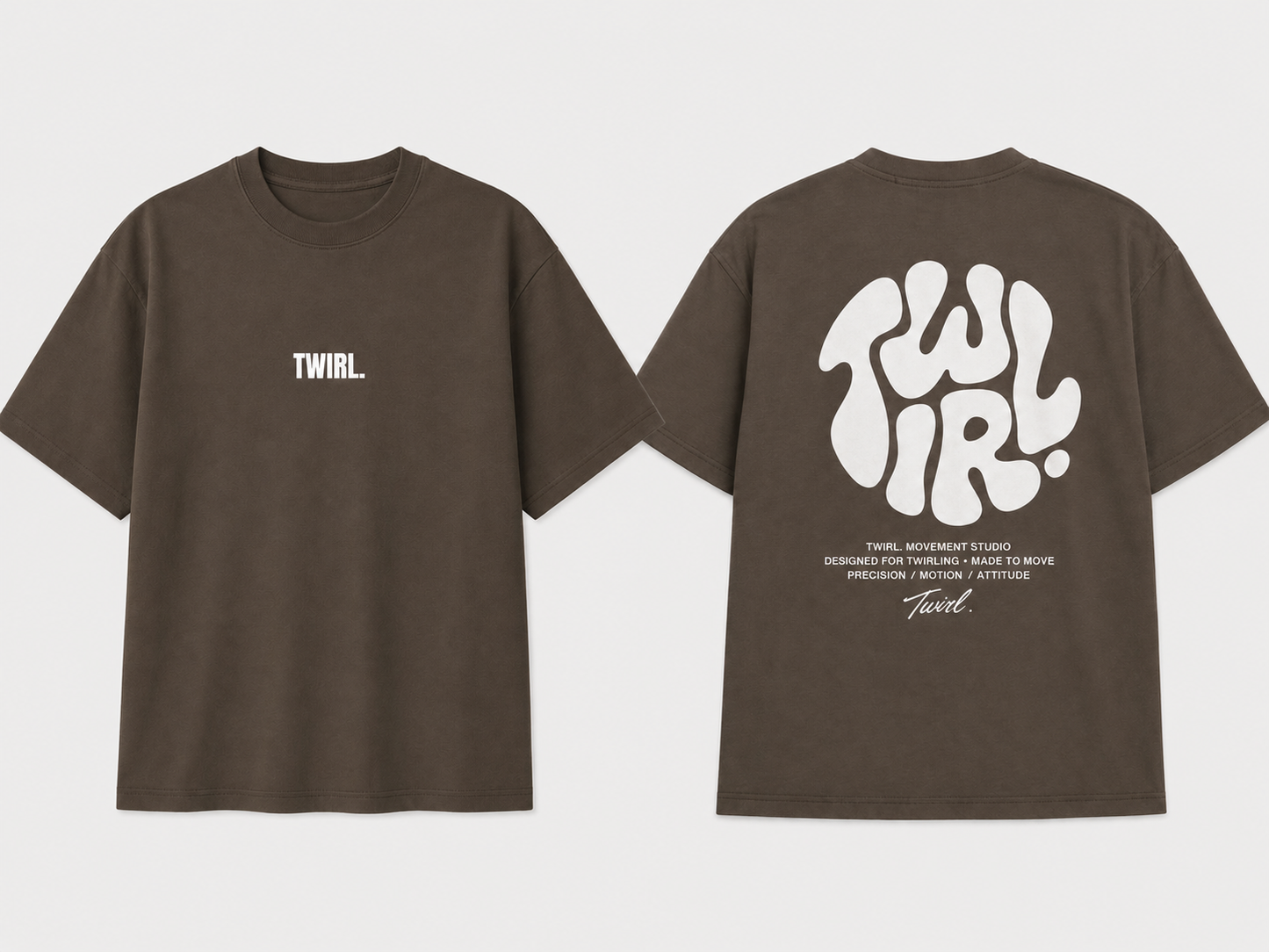 T-SHIRT OVERSIZE TWIRL. MOTION — Brown