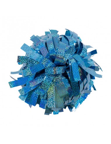 Pompon Cheerleading 6" – Holographique – Bleu Ciel