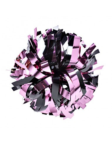 Pompon Cheerleading 6" – Métallique – Noir / Rose