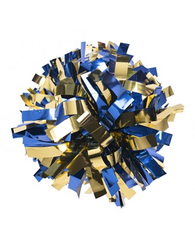 Pompon Cheerleading 6" – Métallique – Or / Bleu