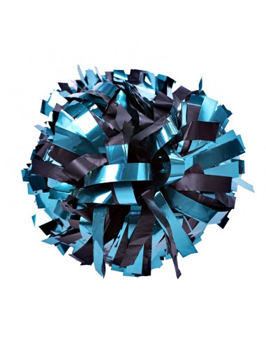 Pompon Cheerleading 6" – Métallique – Turquoise / Plastique Noir