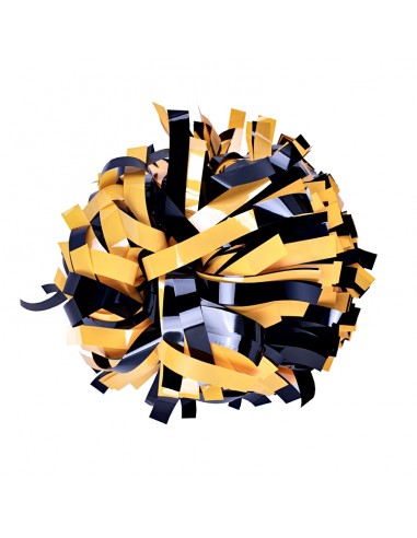 Pompon Cheerleading 6" – Néon – Jaune / Métallique Noir