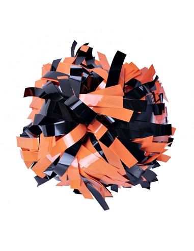 Pompon Cheerleading 6" – Néon – Orange / Métallique Noir