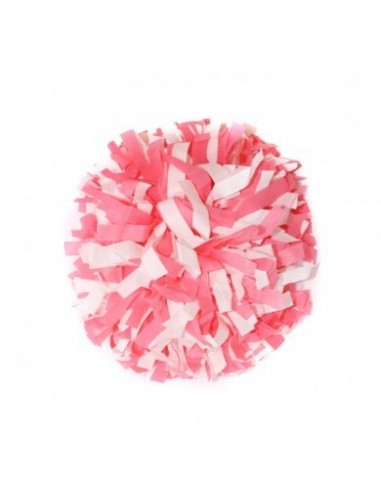 Pompon Cheerleading 6" – Plastique – Blanc / Rose