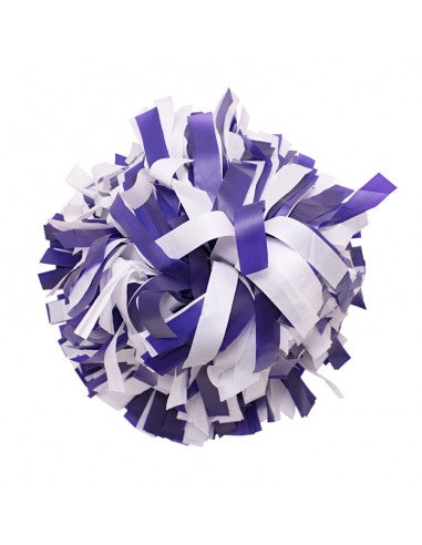 Pompon Cheerleading 6" – Plastique – Blanc / Violet