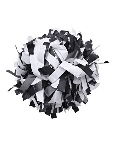 Pompon Cheerleading 6" – Plastique – Blanc / Noir