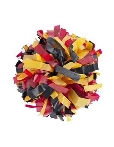 Pompon Cheerleading 6" – Plastique – Jaune / Rouge / Noir